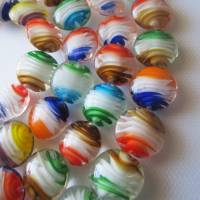 10 x handgemachte Lampwork Perlen flach rund Mix Farbe Bild 3