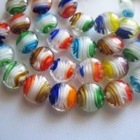 10 x handgemachte Lampwork Perlen flach rund Mix Farbe Bild 4