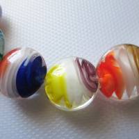 10 x handgemachte Lampwork Perlen flach rund Mix Farbe Bild 6
