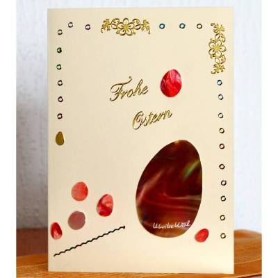 Aparte Osterkarte als Unikat mit Encaustic-Malerei
