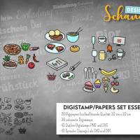 Essen Lebensmittel Einladung Gutschein Digibundle Set mit Digistamps und Digipapers SVG DXF PNG JPG Bild 4