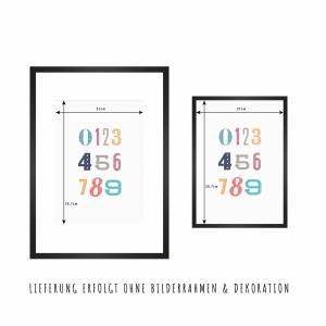 ABC Poster Kinderzimmer, 3 Wandbilder mit Alphabet, Zahlen und Kinder Regenbogen, Bilder fürs Babyzimmer, 3x A4 Kinderpo Bild 5