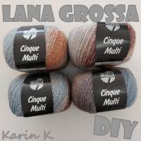 6 Knäuel 300 Gramm Cinque Multi von Lana Grossa in traumhaft schönen Farbverläufen Farbe 019 Partie 2946 Bild 1
