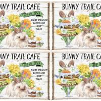 Bastelpapier - Decoupage-Papier - A4 - Softpapier - Vintage - Shabby - Hase - Bunny Trail Cafe - Ostern - 12942 Bild 3