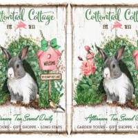 Bastelpapier - Decoupage-Papier - A4 - Softpapier - Vintage - Shabby - Hase - Bunny - Cottontail Cottage - Ostern -12944 Bild 2