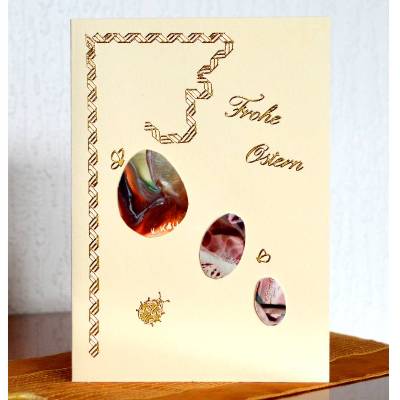 Hübsche Osterkarte als Unikat mit Encaustic-Malerei