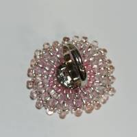 Ring rosa pastell candy colour handgefertigt aus Glasperlen Unikat boho Bild 2
