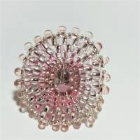 Ring rosa pastell candy colour handgefertigt aus Glasperlen Unikat boho Bild 4