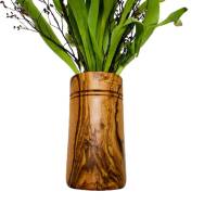 Vase Florentine aus Olivenholz mit Einsatz Bild 2
