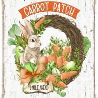 Bastelpapier - Decoupage-Papier - A4 - Softpapier - Vintage - Shabby - Hase - Bunny - Carrot Patch - Ostern - 12945 Bild 1