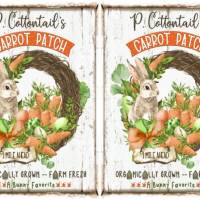 Bastelpapier - Decoupage-Papier - A4 - Softpapier - Vintage - Shabby - Hase - Bunny - Carrot Patch - Ostern - 12945 Bild 2