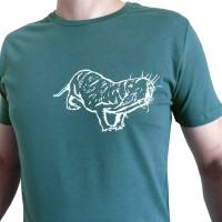 Nacktmull, Bio Fairtrade T-Shirt Männer, Biobaumwolle, Männershirt mit Handsiebdruck. Bild 3