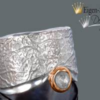 Goldschmiede Silberring "Gleam of hope" in 925er Sterling Silber mit einer Rosé-Teilvergoldung Bild 3