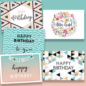 Geburtstagskarten Glückwunschkarten zum Geburtstag - Happy Birthday Set mit 20 Grußkarten für Erwachsene und Kinder Bild 3