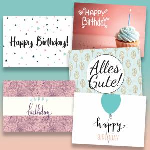 Geburtstagskarten Glückwunschkarten zum Geburtstag - Happy Birthday Set mit 20 Grußkarten für Erwachsene und Kinder Bild 4