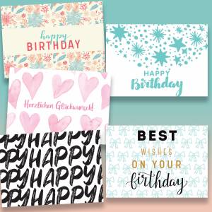 Geburtstagskarten Glückwunschkarten zum Geburtstag - Happy Birthday Set mit 20 Grußkarten für Erwachsene und Kinder Bild 5