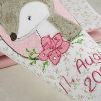 Schultüte Reh, aus Stoff  in rosa-beige mit Namen personalisiert für Mädchen zur Einschulung Bild 3