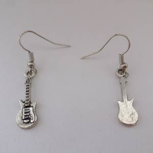 Gitarren Ohrringe - antiksilber Bild 2