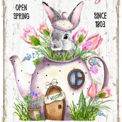 Bastelpapier - Decoupage-Papier - A4 - Softpapier - Vintage - Shabby - Hase - Bunny - Cottontail Cottage - Ostern -12946