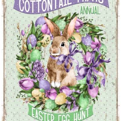 Bastelpapier - Decoupage-Papier - A4 - Softpapier - Vintage - Shabby - Hase - Bunny - Cottontail Farms - Ostern - 12947