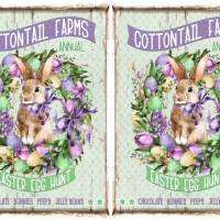 Bastelpapier - Decoupage-Papier - A4 - Softpapier - Vintage - Shabby - Hase - Bunny - Cottontail Farms - Ostern - 12947 Bild 2