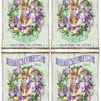 Bastelpapier - Decoupage-Papier - A4 - Softpapier - Vintage - Shabby - Hase - Bunny - Cottontail Farms - Ostern - 12947 Bild 3