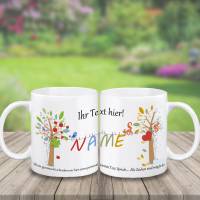 Tasse personalisiert mit Namen und Wunschtext | 4 Jahreszeiten | Geschenkidee 13 Innenfarben wählbar Bild 2