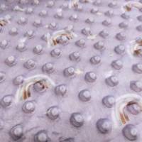 0,5m Kuschelfleece Minky Dots Flieder mit Regenbogen Bild 2