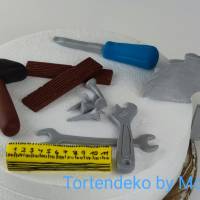 Tortendeko Tortentopper Zuckerfigur  Handwerker Handwerk Hausbau Bild 2