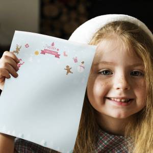 Weihnachten Briefpapier Set, Briefpapier mit Weihnachtsmann Motiv, A4 Briefpapier Merry Christmas mit Umschlag, festlich Bild 4