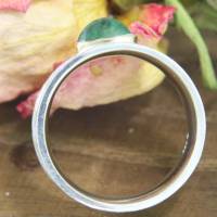 Breiter Ring aus Silber 925/- mit grünem, dreieckigem Turmalin Bild 8