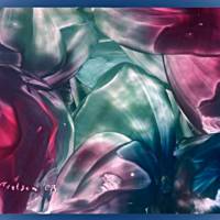 Kunst–Doppelkarte - „Blühender Rosenstrauch“ - bewusst ohne Textvorgabe - Design Ulrike Kröll. Bild 1