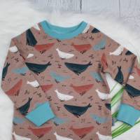 Wale Kinder Langarmshirt aus Jersey Langarmshirt handmade taupe mint Junge Mädchen Baby Bild 2