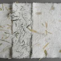 6 Blatt handgeschöpftes Papier mit Pflanzenfasern, ca. 14 cm x 21 cm, Sortiment, Papierset, Naturpapier, Bastelpapier Bild 3