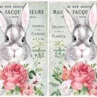 Bastelpapier - Decoupage-Papier - A4 - Softpapier - Vintage - Shabby - Hase - Bunny - Ostern - 12937 Bild 2