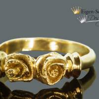 Goldschmiedering "Lovely roses" in 925er Sterling Silber mit einer 22-karätigen Goldplattierung Bild 3