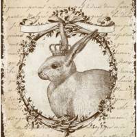 Bastelpapier - Decoupage-Papier - A4 - Softpapier - Vintage - Shabby - Hase - Vintage Rabbit - Ostern - 12935 Bild 1