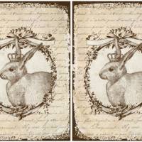 Bastelpapier - Decoupage-Papier - A4 - Softpapier - Vintage - Shabby - Hase - Vintage Rabbit - Ostern - 12935 Bild 2