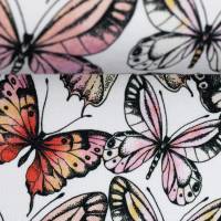 Theo Jersey Baumwolle Schmetterlinge, bunt/weiß Oeko-Tex Standard 100(1m/13,-€) Bild 3