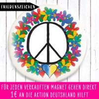 Charity Friedenszeichen Blumenkranz Magnet Bild 1