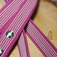 Hundeleine / Leine aus gummiertem Gurtband, 1m mit Handschlaufe, pink, kleine Hunde Bild 4