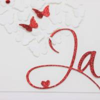 Hochzeitskarte, Glückwunschkarte zur Hochzeit, Schmetterlingsschwarm in Herzform Bild 3
