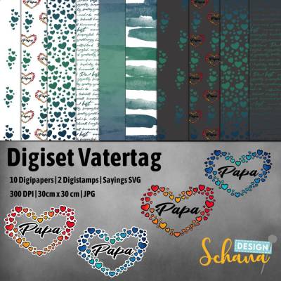 Digiset Vatertag Digipaper und Digistamp 
