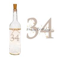 Geburtstagsgeschenk, Personalisiertes Flaschenlicht mit Zahl zum Geburtstag, Happy Birthday Geschenk Bild 4