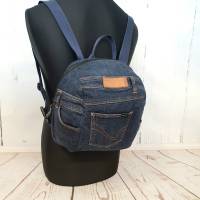Rucksack klein, Jeans Rucksack, Jeans Upcycling, Recycling Bild 4