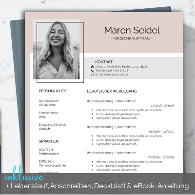 Professionelle Bewerbungsvorlage deutsch Lebenslauf Vorlage Word & Pages