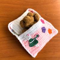 Puppenbettchen - Schlafsack für Puppen ca.15 cm Hasenmädchen mit Blumen sofort lieferbar !!! Bild 3