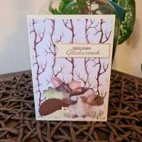 Geburtstagskarte - kleiner Igel - Bäume und Pilze Bild 1