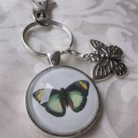 Schlüsselanhänger Anhänger Schmetterling Butterfly Insekt Grün Gelb Charm "Papillon" Bild 6