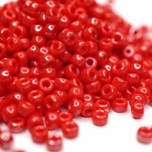 10g 8/0 Czech Seed Beads Matubo | Luster Coral Red, Bild 1